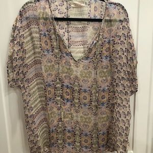 Johnny Was 4 Love and Liberty Silk Top, Small